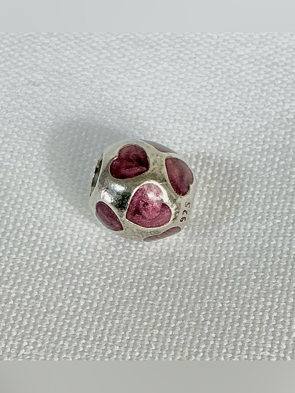 Pandora Retired Pink Hearts 925 ALE Sterling Silver Charm